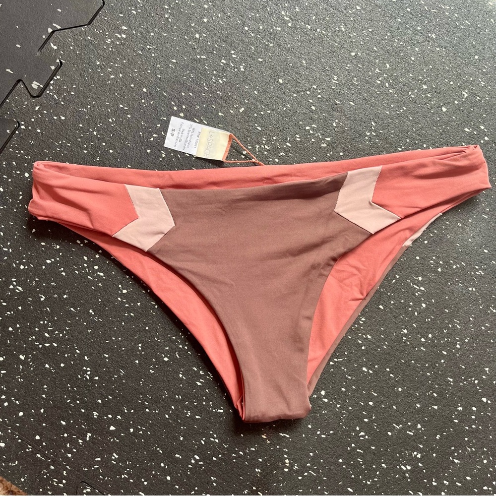 L*Space Barracuda Reversible Bikini Bottom Terracotta Orange Brown Cheeky Small